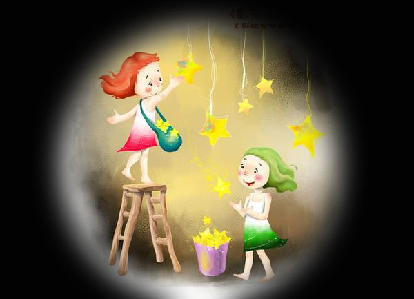 我的女友和男友-卡通画-女孩