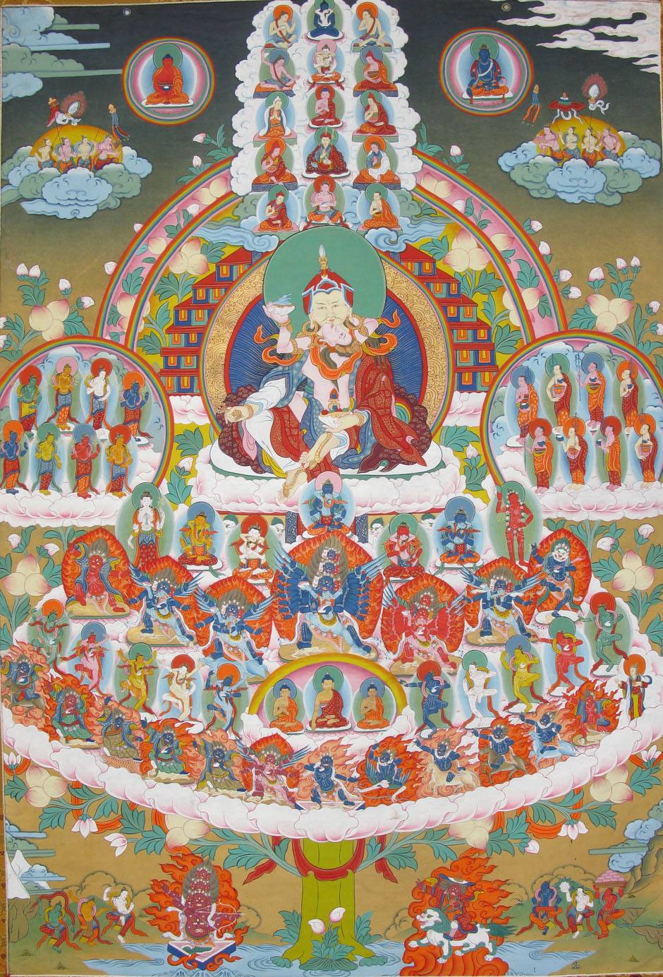 莲师(宁玛派)皈依境唐卡 莲师(宁玛派)皈依境唐卡