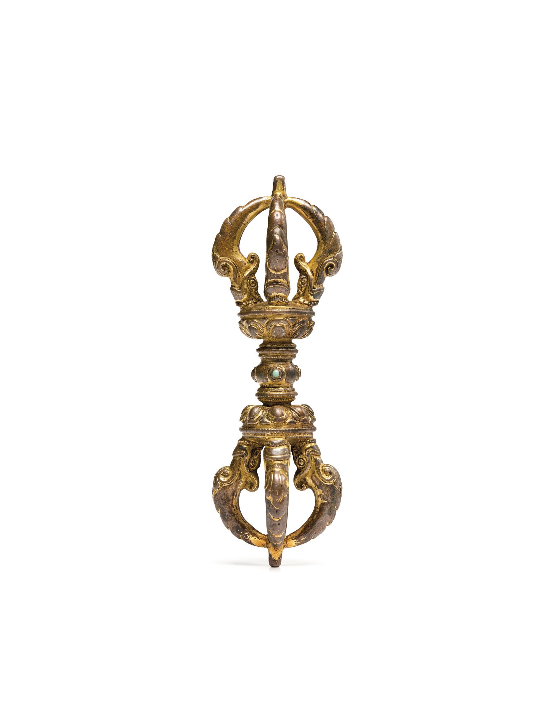 十四世纪 铜鎏金金刚杵